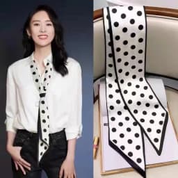 Fashion Bevel Print Hair Ribbon Silk Scarf Women Neck Tie Bag Scarfs Satin Silk Skinny Headscarves Ladies Headband Foulard Gift