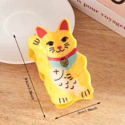 1 piece personalised Chinese gold yellow Lucky fortune Cat hair claw clip