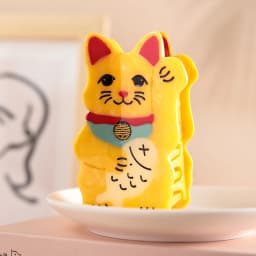1 piece personalised Chinese gold yellow Lucky fortune Cat hair claw clip