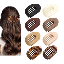 Simple Flat Oval Hair Claw Clip for Women Thin Thick Curly Hair Jaw Clips Shark Barrettes Crab Girl Headwear Hair Accessories