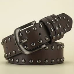 Men's Belt Retro Made Old Alloy Needle Buckle Belt Circular Rivet Women's Belt Punk Hip Hop Rock Style Jeans Belt Cheap Belt