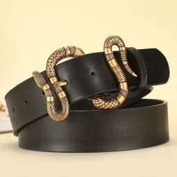 Celebrity Snake Buckle Women's Belt for Simple Pants and Dress