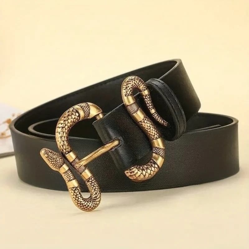 Celebrity Snake Buckle Women's Belt for Simple Pants and Dress