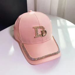Female Baseball Cap Letter M&d Rhinestones Korean Version Of Female Leisure Hat Outdoor Sports Motorcycle Cap Street Wind Visor