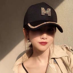 Female Baseball Cap Letter M&d Rhinestones Korean Version Of Female Leisure Hat Outdoor Sports Motorcycle Cap Street Wind Visor
