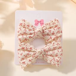 2/6pcs Sweet Flower Print Hair Bow Clips for Baby Girls Lace Side Pastoral Cotton Hairpin Barrettes Headwear Hair Accessories