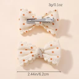 2/6pcs Sweet Flower Print Hair Bow Clips for Baby Girls Lace Side Pastoral Cotton Hairpin Barrettes Headwear Hair Accessories