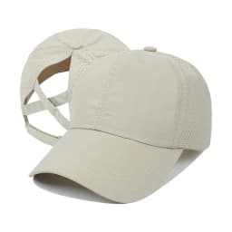 Women Men Baseball Caps Summer Solid Color Golf Wear Sport Leisure Cross Ponytail Hat Mesh Quick-Drying Half-Hollow Peaked Cap