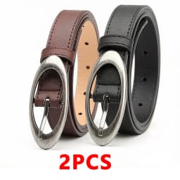 Vintage Women Fashion PU Leather Waist Belt Vintage Y2K Gothic Buckle Metal Strap Jeans Trouser Dress Waistband Fashion AB006