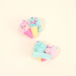 2Pcs Ice Cream Cone Hair Clips Sweet Pink Simulated Ice Cream Hairpins For Baby Girls Children Cute Headdress Hair Accessories