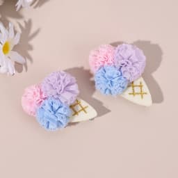 2Pcs Ice Cream Cone Hair Clips Sweet Pink Simulated Ice Cream Hairpins For Baby Girls Children Cute Headdress Hair Accessories