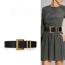 5.8cm Ultra Wide Belts for Woman Heavy Black PU Band Gold Color Buckle Belts Apparel Accessories