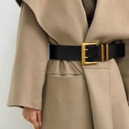 5.8cm Ultra Wide Belts for Woman Heavy Black PU Band Gold Color Buckle Belts Apparel Accessories
