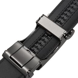 3.5cm Width High Quality Genuine Leather Men's Business Belt Metal Automatic Buckle Ratchet Black Brown