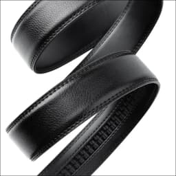 3.5cm Width High Quality Genuine Leather Men's Business Belt Metal Automatic Buckle Ratchet Black Brown