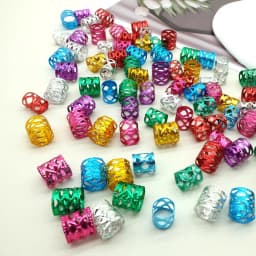 100PCS Multicolor Rings, Hair Jewelry for Dreadlocks Beads for Women and Girls, Braids Hair Decorations Colorful Aluminum Ring
