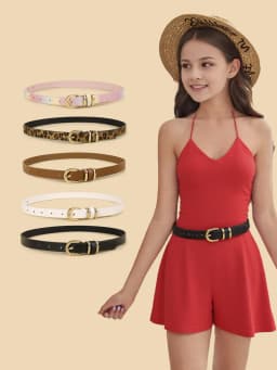 Hot Selling Korean Style Student Fine Jeans dress Belt Pin Buckle PU Belt Decoration