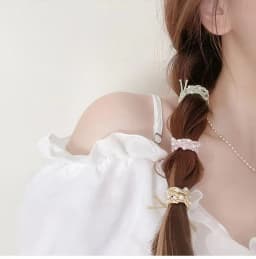 5PC Khaki Colorful Pearl Hair Ties for Women Elastic Simple Elegant High-End Feeling Hair Ties For Women