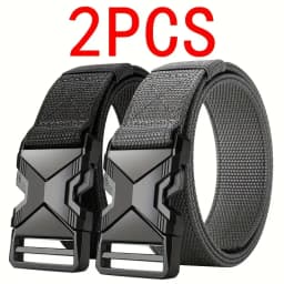 2PC Men Belt Army Outdoor Hunting Tactical Outdoor Mountaineering Multifunctional Tactical Nylon Canvas Woven Trouser Belt