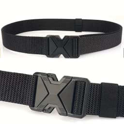 2PC Men Belt Army Outdoor Hunting Tactical Outdoor Mountaineering Multifunctional Tactical Nylon Canvas Woven Trouser Belt