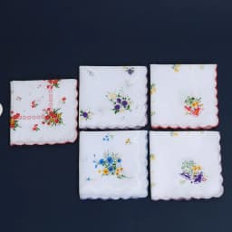6 Pack of Women's Classic Tooth Edge Handkerchiefs, Cotton Flower Handkerchiefs, Sweat-Wiping Flap Pocket Pants Towels, Placemats, Wedding Supplies