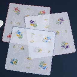 6 Pack of Women's Classic Tooth Edge Handkerchiefs, Cotton Flower Handkerchiefs, Sweat-Wiping Flap Pocket Pants Towels, Placemats, Wedding Supplies