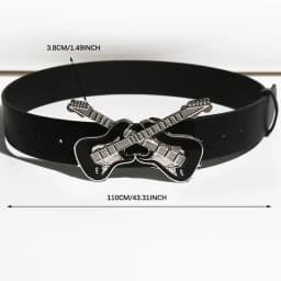 Men's Belt Bohemian Style Gothic guitar Bucket Rock and roll Women's Belt Jeans Belt Female Punk Rock Sexpot Y2K Waistband Male