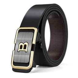 New Fashion Men's Belt Toothless Automatic Buckle Belt Alloy Letter Button for Business Fashion High Quality Men's Strap