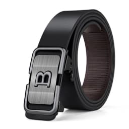 New Fashion Men's Belt Toothless Automatic Buckle Belt Alloy Letter Button for Business Fashion High Quality Men's Strap