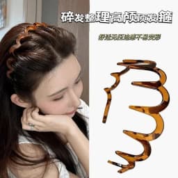 Korean Women Hair Comb Non-Slip Headband Plastic U Shape Hairs Hoops Fixed Teeth Fluffy Top Hair Bands Headwear Hair Accessories