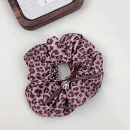 Sexy Pink Leopard Print Headband Hairclips Scrunchies High Quality Pink Purple PU Leather Leopard Hair Ties Barrettes Hair Claws