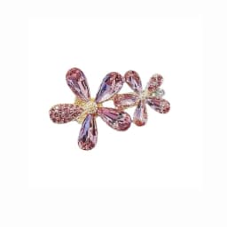 High-end Crystal Rhinestone Flower Hairpin Temperament Women Side Bangs Duckbill Word Clip Exquisite Alloy Hair Accessories