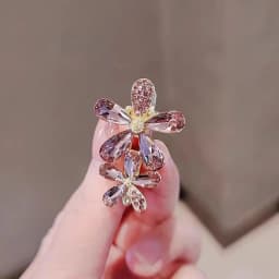 High-end Crystal Rhinestone Flower Hairpin Temperament Women Side Bangs Duckbill Word Clip Exquisite Alloy Hair Accessories
