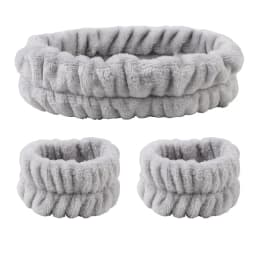 Velvet soft elastic headband face washing and makeup headband hair tie face washing waterproof wrist strap and heanband set