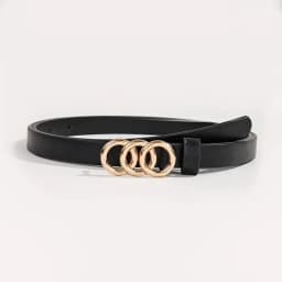 1pcs set Triple Rings Buckle Belt Classic PU Leather Thin Belt Casual Pin Buckle Waist Bands For Pants Jeans Dress