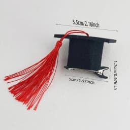 2pcs Mini Graduation Tassel Hat Clip Dollhouse Multifunction Bachelor Cap Clip Photography Props Doctoral Cap Clip