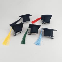 2pcs Mini Graduation Tassel Hat Clip Dollhouse Multifunction Bachelor Cap Clip Photography Props Doctoral Cap Clip