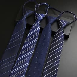 Luxury 7cm Mens Tie Pre-tied Easy Wear Neck Tie For Men Zipper Lazy Pre-tied Business Wedding Stripes Plaid Women Necktie