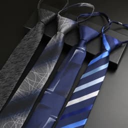 Luxury 7cm Mens Tie Pre-tied Easy Wear Neck Tie For Men Zipper Lazy Pre-tied Business Wedding Stripes Plaid Women Necktie