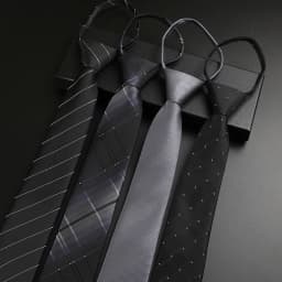 Luxury 7cm Mens Tie Pre-tied Easy Wear Neck Tie For Men Zipper Lazy Pre-tied Business Wedding Stripes Plaid Women Necktie