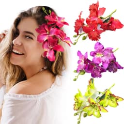 1pc Thai Orchid Hairpin Head Flower, Fairy Flower Headwear, Bride Bridesmaid Hair Coiled Side Clip, Suitable for Vacation