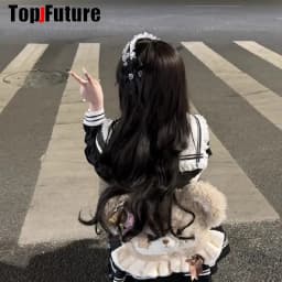 Subculture Y2K Girl Women's Harajuku Steampunk Gothic Lolita Punk Lace Diamond Bow Lace Ruffle Headband Hair Bands Barrettes