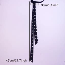A Handmade Women's Jk School-Style Solid Color Narrow Elastic Band Tie, Diamond Accessories, Suitable for Daily Fashion Wear, Jk Shirts, Uniforms, Events, Performances, Etc