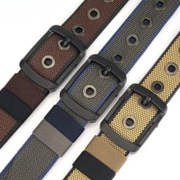 Rotating Buckle Reversible Adjustable Nylon Belt Youth Unisex Casual Canvas Woven Strap Fashion