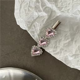 Temperament light luxury love rhinestone hairpin edge clip fashion personality crooked peach heart duck bill clip bangs clip new