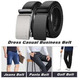 Men's Brand Belt, High Quality Leather Belt Business & Casual Fashion Designer Belt Automatic Ratchet Belt