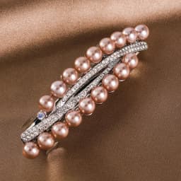 New color double row imitation pearl spring clip vintage zircon boutique horizontal clip elegant mother fashion hair accessories