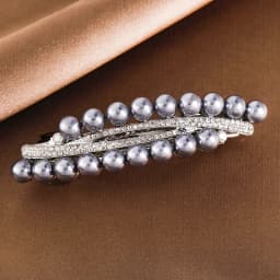 New color double row imitation pearl spring clip vintage zircon boutique horizontal clip elegant mother fashion hair accessories