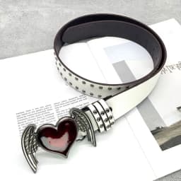 Casual Trendy Punk Rivet Belts Y2k Double Hole Eyelet Grommet Gothic Waistband Versatile Buckle Waist Belt