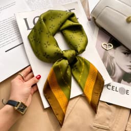 2025 Summer Hijab Head Girl Luxury Silk Square Plaid Scarf Women Satin Neck Hair Tie Band Soft Work Neckerchief